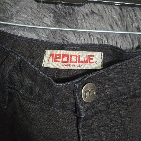Neo Blue Skater Jean Shorts Mens 38 Black Made in USA Vintage Denim - Picture 6 of 10